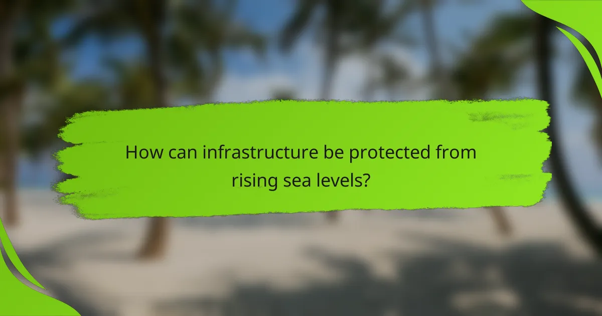 How can infrastructure be protected from rising sea levels?