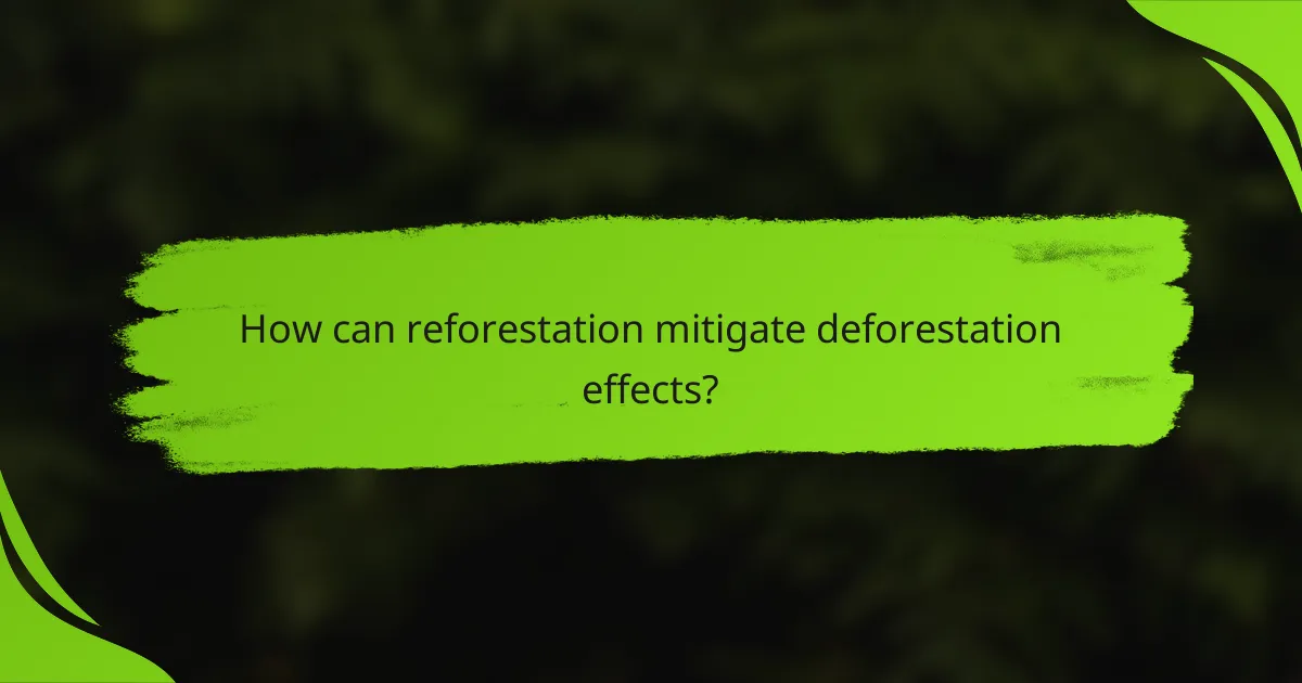 How can reforestation mitigate deforestation effects?