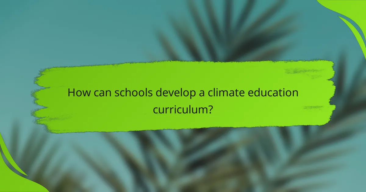 How can schools develop a climate education curriculum?
