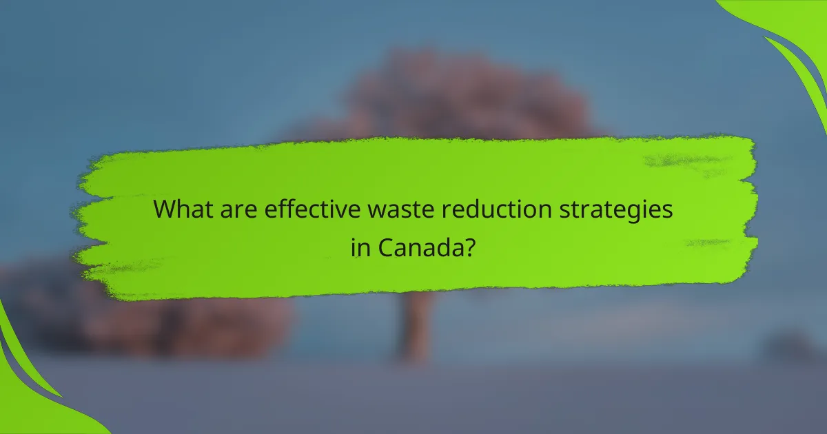 What are effective waste reduction strategies in Canada?
