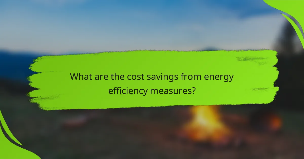 What are the cost savings from energy efficiency measures?
