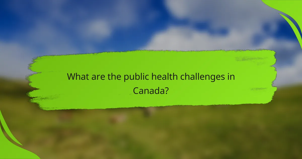 What are the public health challenges in Canada?