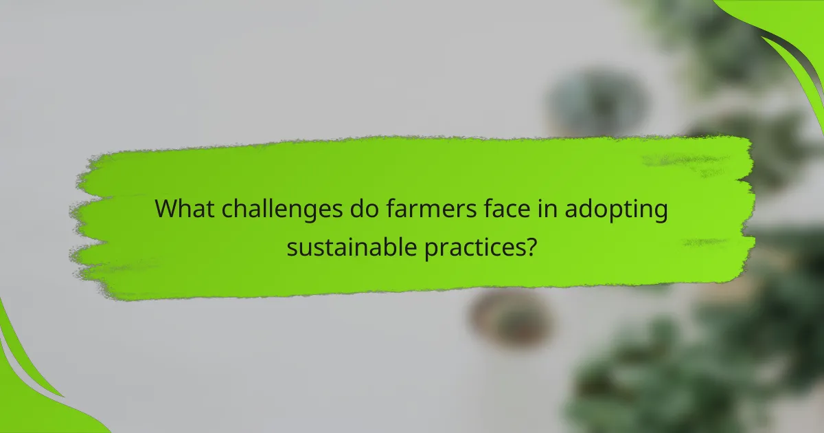 What challenges do farmers face in adopting sustainable practices?