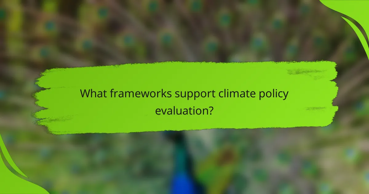 What frameworks support climate policy evaluation?